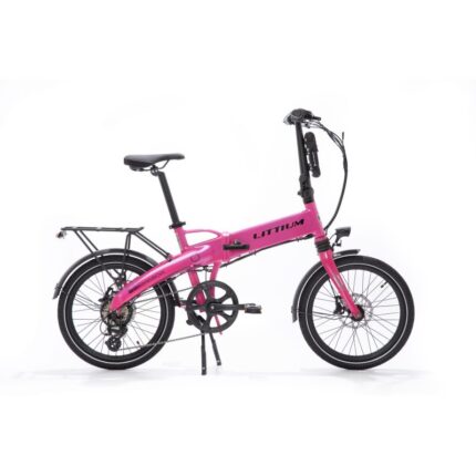 Bicicleta Eléctrica Plegable Littium Ibiza Rainbow Pink Panther – Autonomía hasta 100 km
